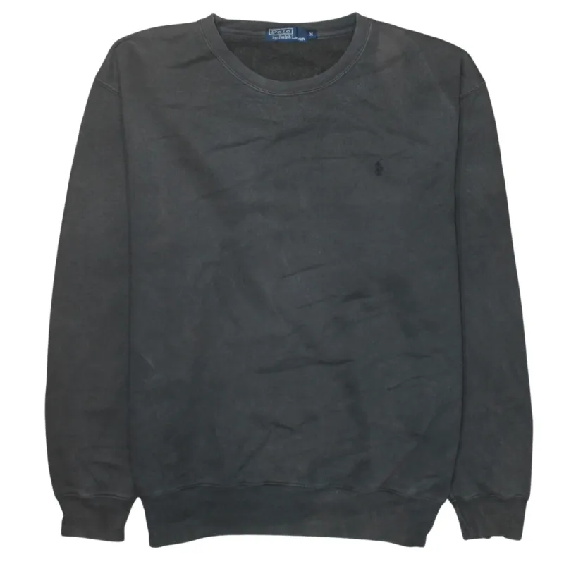 Polo Ralph Lauren Faded Black Sweatshirt Men's Medium Embroidered Pony Logo Crewneck Pullover made by Polo by Ralph Lauren