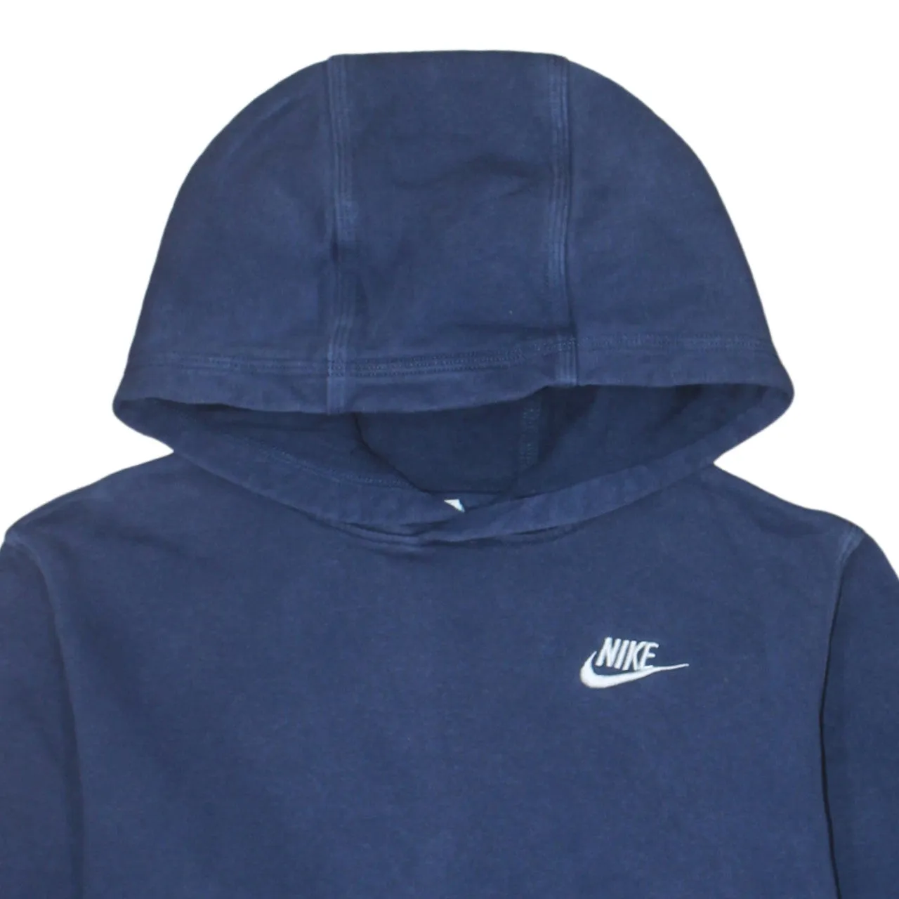 Nike Navy Blue Hoodie Women’s Large Embroidered Swoosh Logo Front Pouch Pullover Sweatshirt sold by Vintage Club product image thumbnail 3