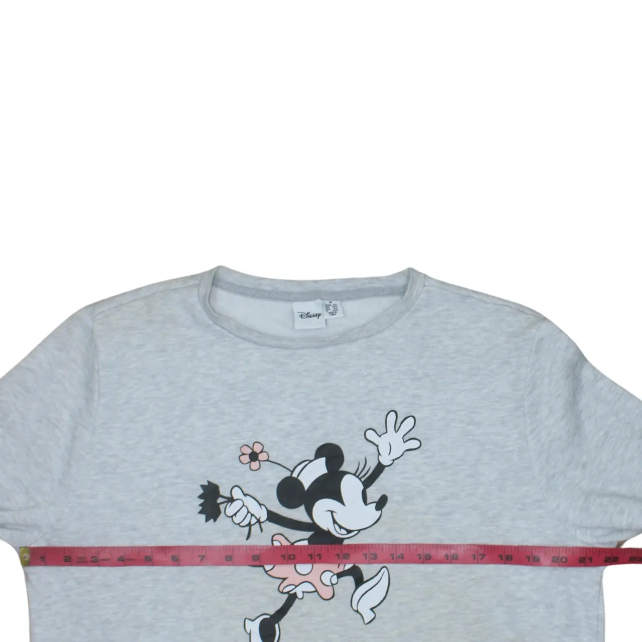 Disney Light Grey Sweatshirt Women's Medium Minnie Mouse Printed Graphic Crewneck Pullover Top sold by Vintage Club product image thumbnail 5