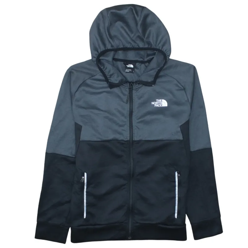 The North Face Black Grey Hoodie Men's Large Full Zip Embroidered Logo Pockets Jacket made by The North Face