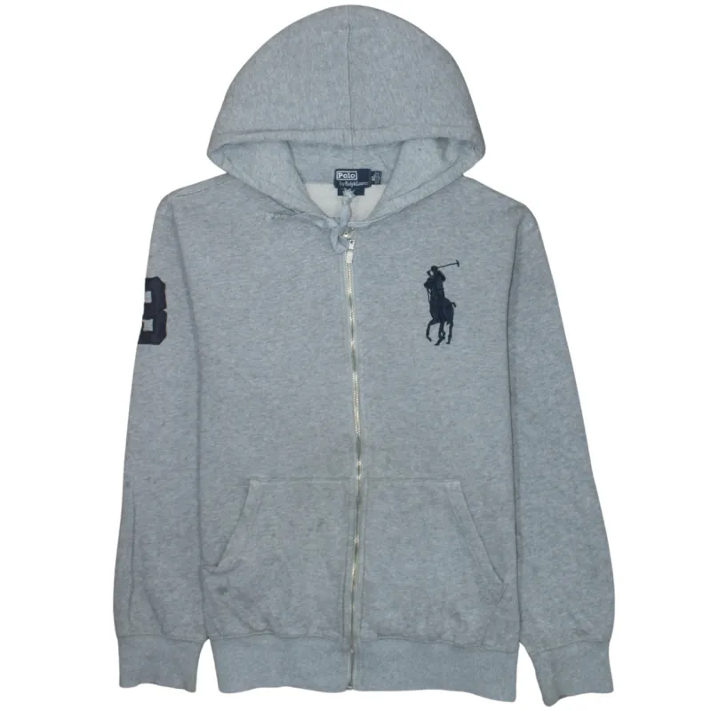 Polo Ralph Lauren Grey Zip Hoodie Women’s XLarge Embroidered Big Pony Logo Pockets Sweatshirt made by Polo by Ralph Lauren