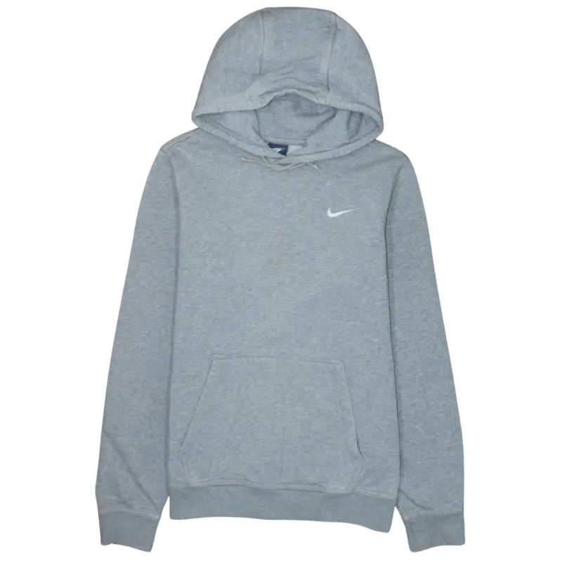 Nike Grey Hoodie Women’s Small Embroidered Swoosh Drawstring Hood Front Pocket Sweatshirt sold by Vintage Club