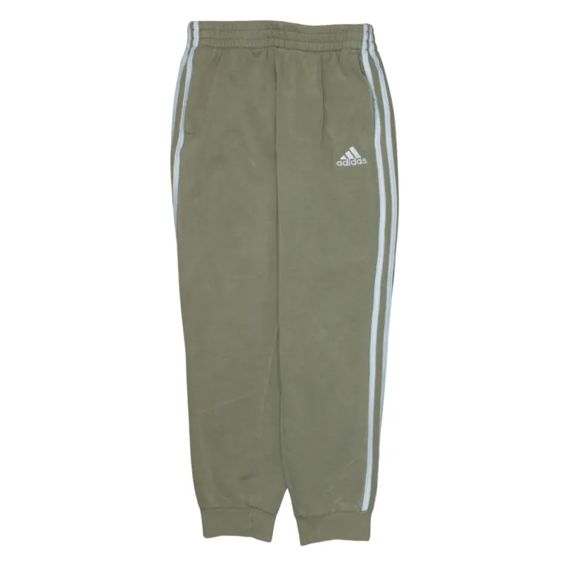 Adidas Khaki Green Joggers Men's Small Three Stripe Cuffed Fleece Sweatpants sold by Vintage Club
