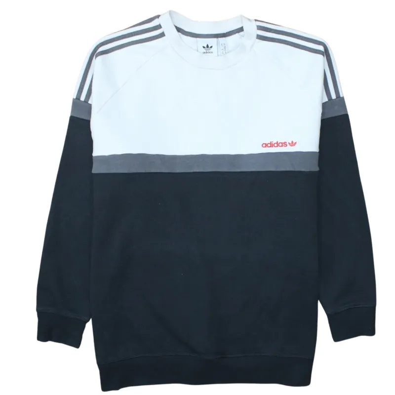 Adidas Black White Sweatshirt Women's XXLarge Three Stripe Raglan Sleeves Embroidered Logo Pullover sold by Vintage Club