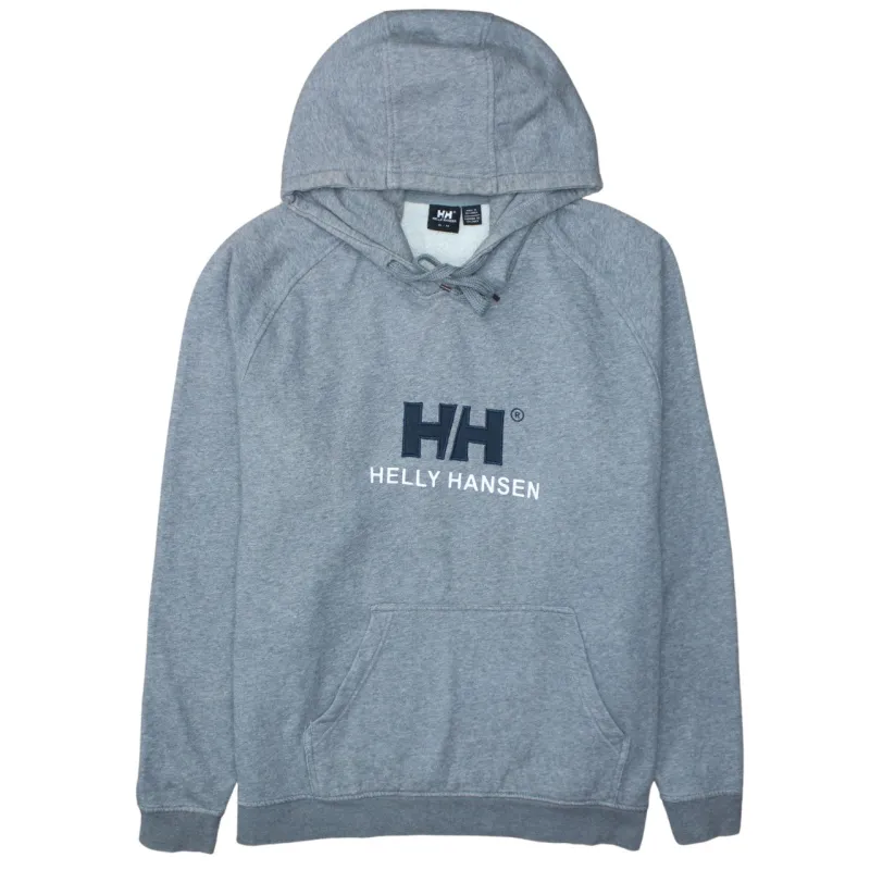 Helly Hansen Grey Hoodie Men's XLarge Embroidered Logo Front Pouch Ribbed Cuffs Sweatshirt made by Helly Hansen