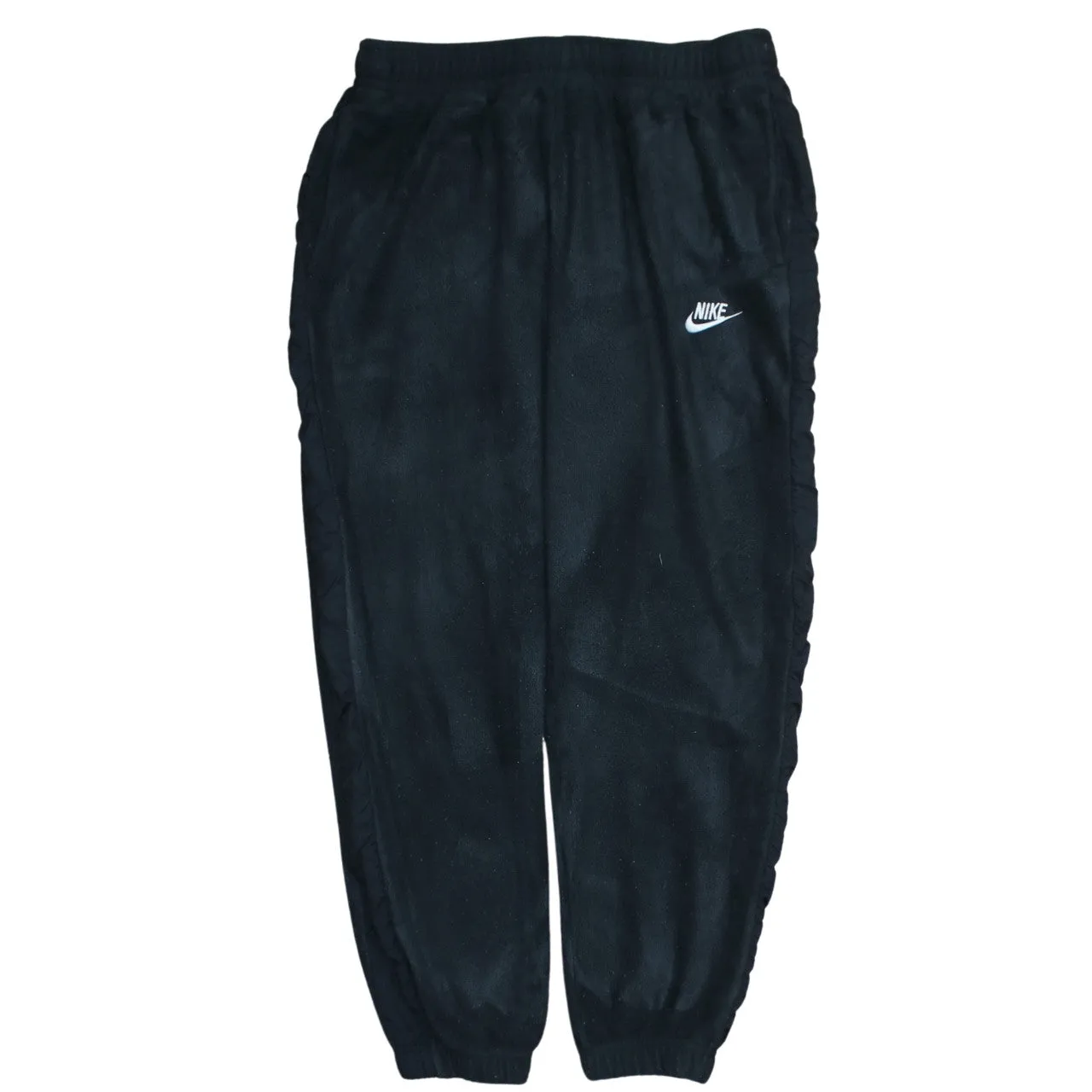 Nike Black Fleece Joggers Women’s Medium Embroidered Swoosh Elasticated Cuffs Lounge Sweatpants sold by Vintage Club