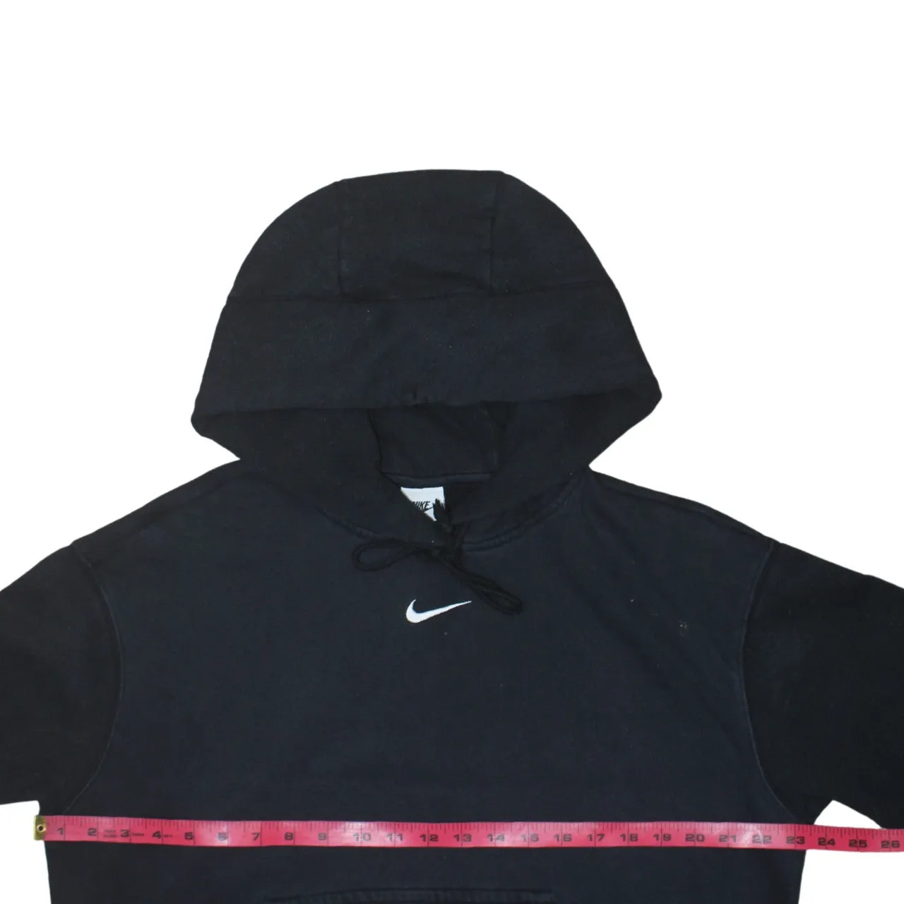 Nike Black Hoodie Men’s Small Embroidered Swoosh Drawstring Hood Front Pocket Sweatshirt sold by Vintage Club product image thumbnail 5