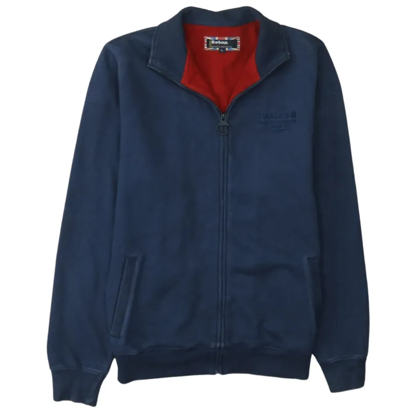 Barbour Navy Blue Full Zip Sweatshirt Women’s Large Embroidered Chest Logo Fleece Lining Jacket made by Barbour