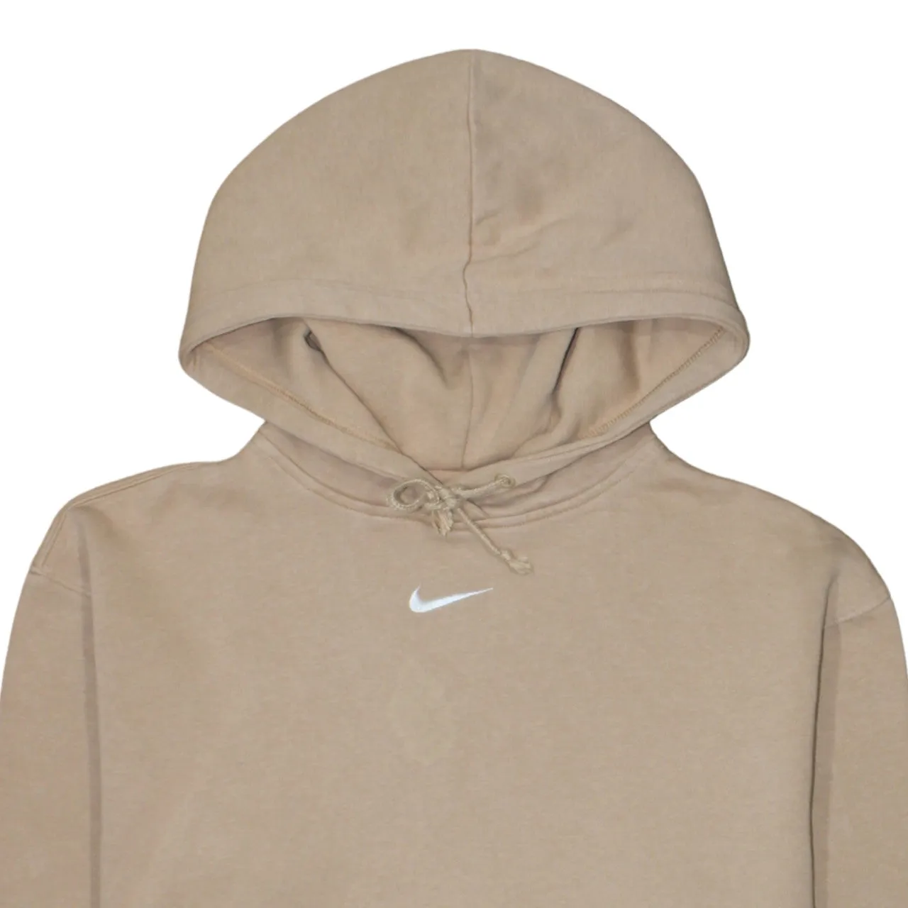 Nike Beige Cream Hoodie Men's Small Embroidered Swoosh Drawstring Hood Pullover Sweatshirt sold by Vintage Club product image thumbnail 3