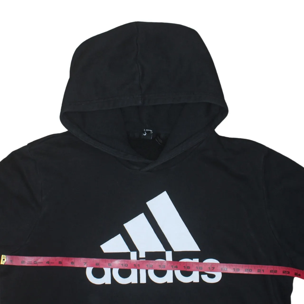 Adidas Black Hoodie Women’s XLarge Printed Big Logo Front Pouch Pullover Sweatshirt sold by Vintage Club product image thumbnail 5