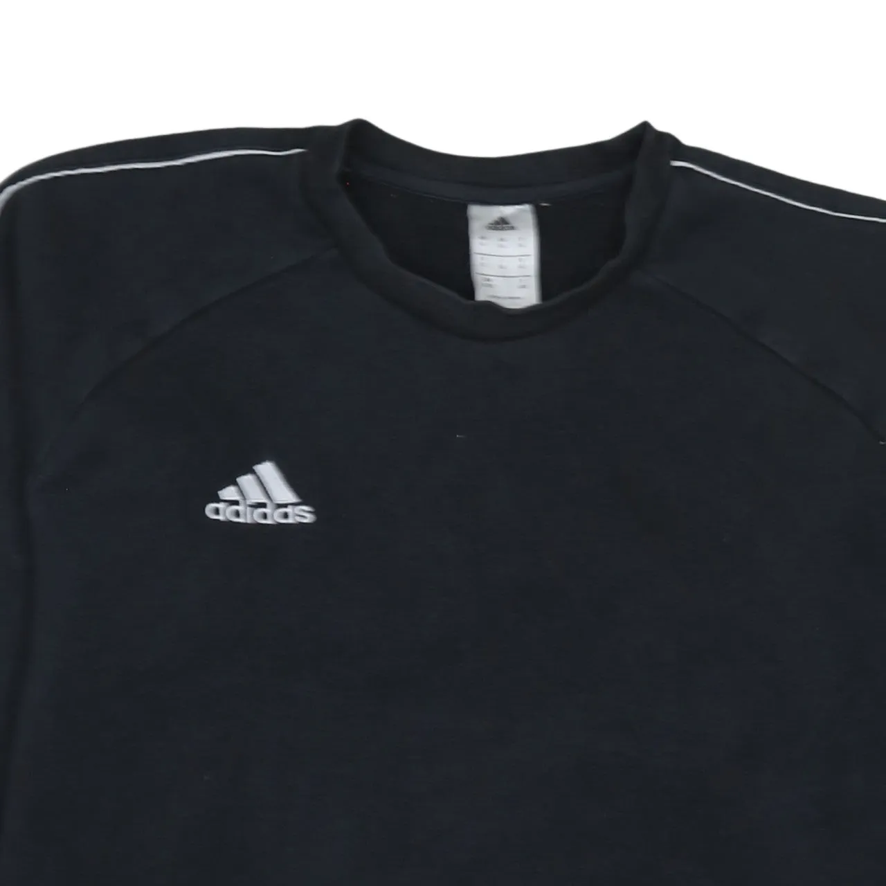 Adidas Black Sweatshirt Women's XLarge Embroidered Chest Logo Contrast Piped Sleeves Pullover Top sold by Vintage Club product image thumbnail 3