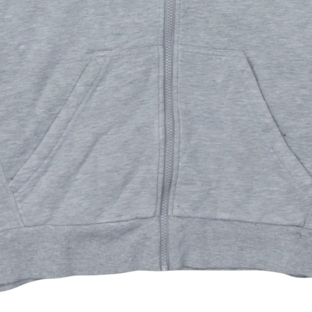 Adidas Grey Full Zip Hoodie Women's Medium Three Stripe Sleeves Embroidered Logo Sweatshirt sold by Vintage Club product image thumbnail 4