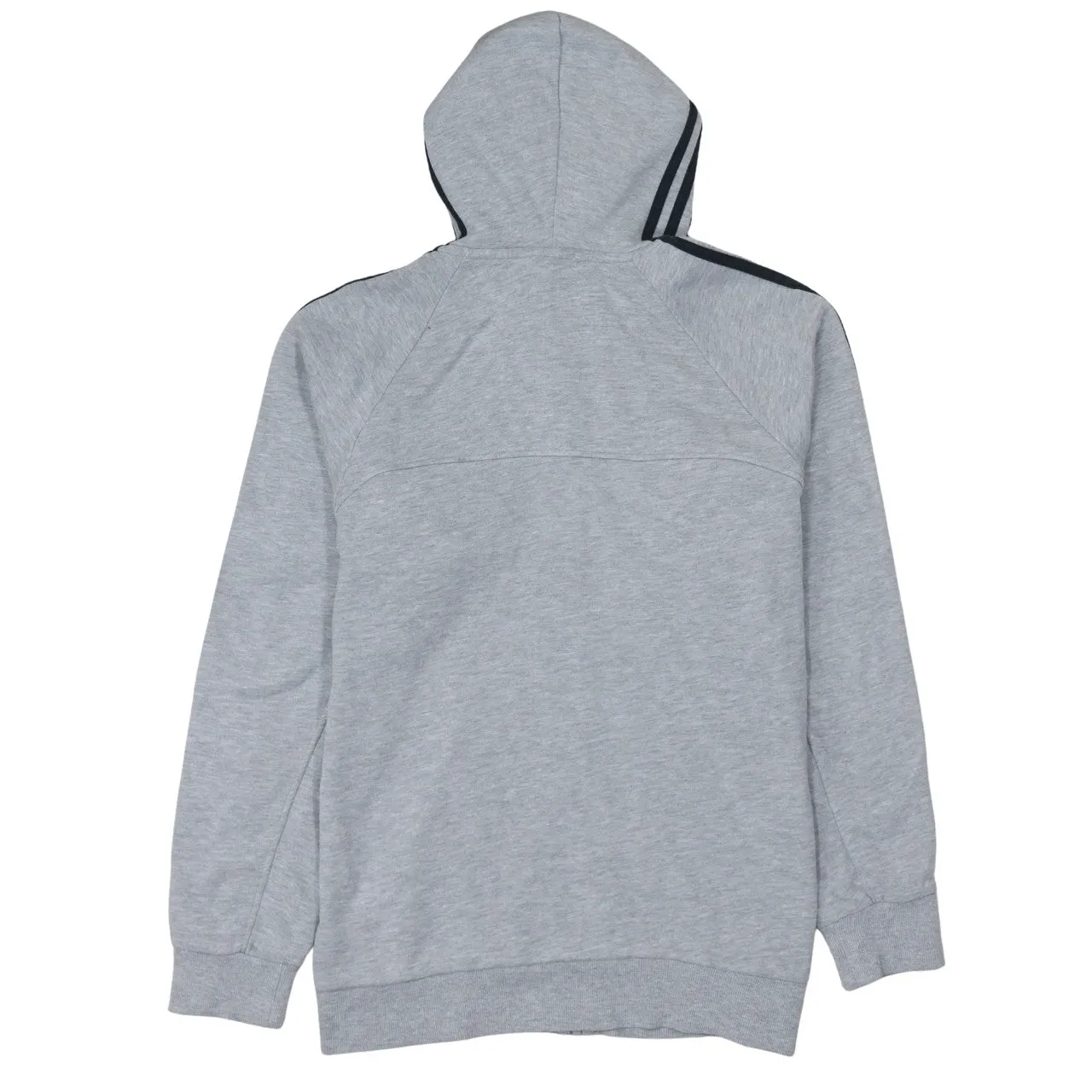 Adidas Grey Full Zip Hoodie Women's Medium Three Stripe Sleeves Embroidered Logo Sweatshirt sold by Vintage Club product image thumbnail 2