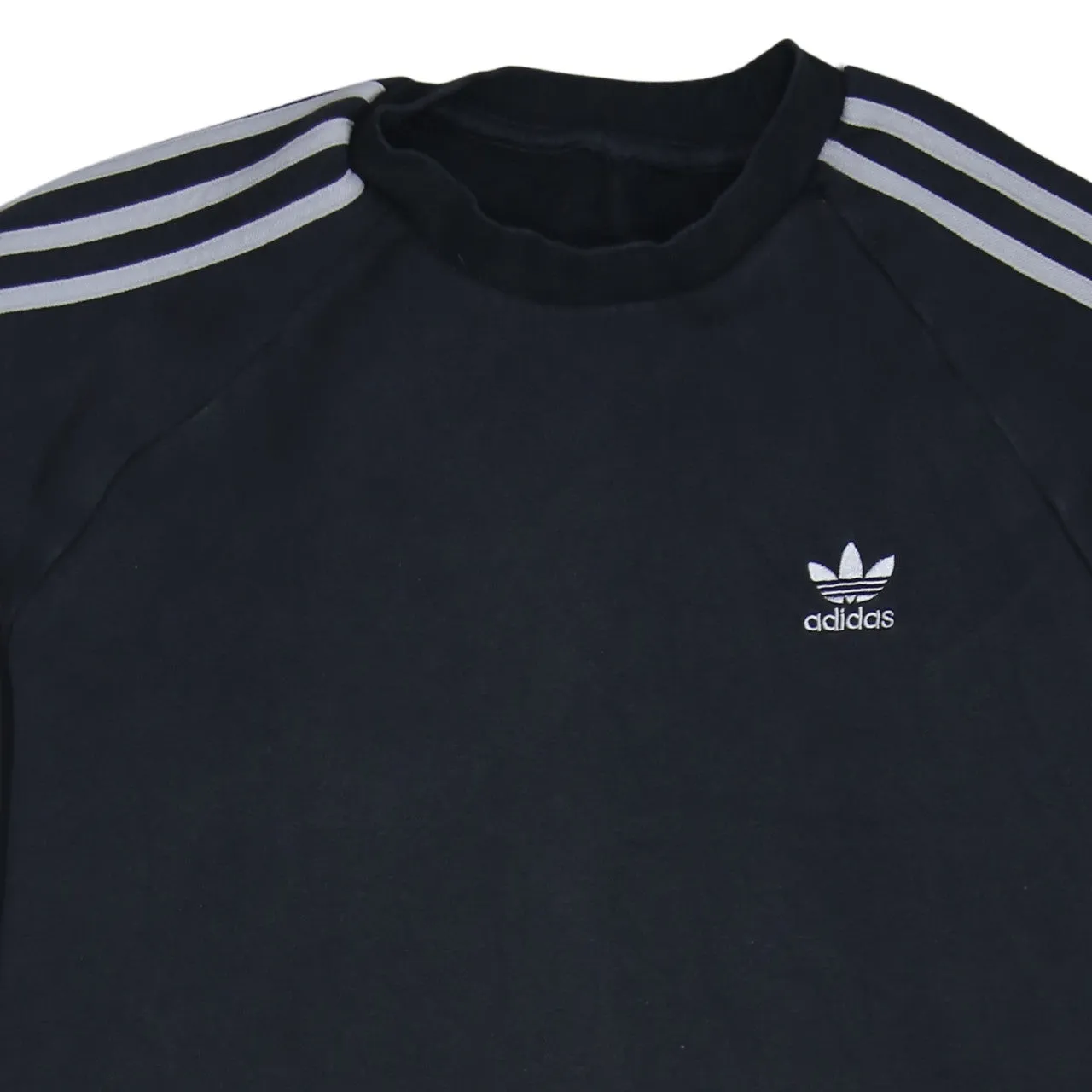 Adidas Black Sweatshirt Men’s Large Trefoil Embroidered Logo Three Stripe Sleeves Pullover Top sold by Vintage Club product image thumbnail 3