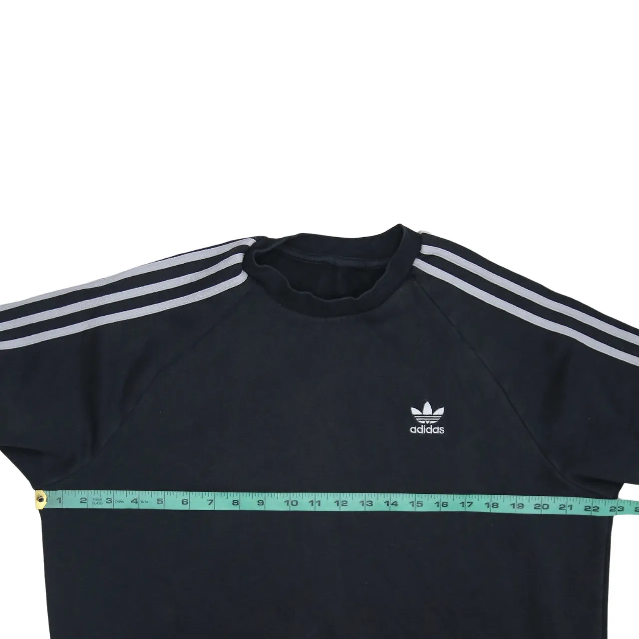 Adidas Black Sweatshirt Men’s Large Trefoil Embroidered Logo Three Stripe Sleeves Pullover Top sold by Vintage Club product image thumbnail 5