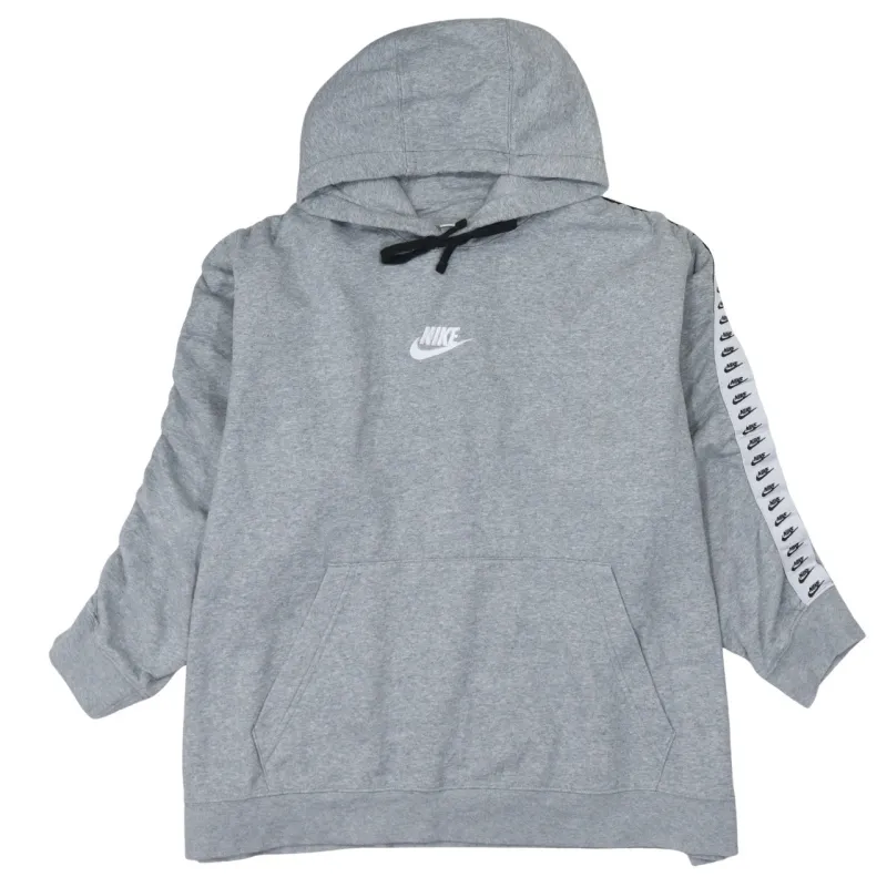 Nike Grey Hoodie Women’s XXXLarge Embroidered Swoosh Logo Tape Sleeve Pullover Sweatshirt made by Nike
