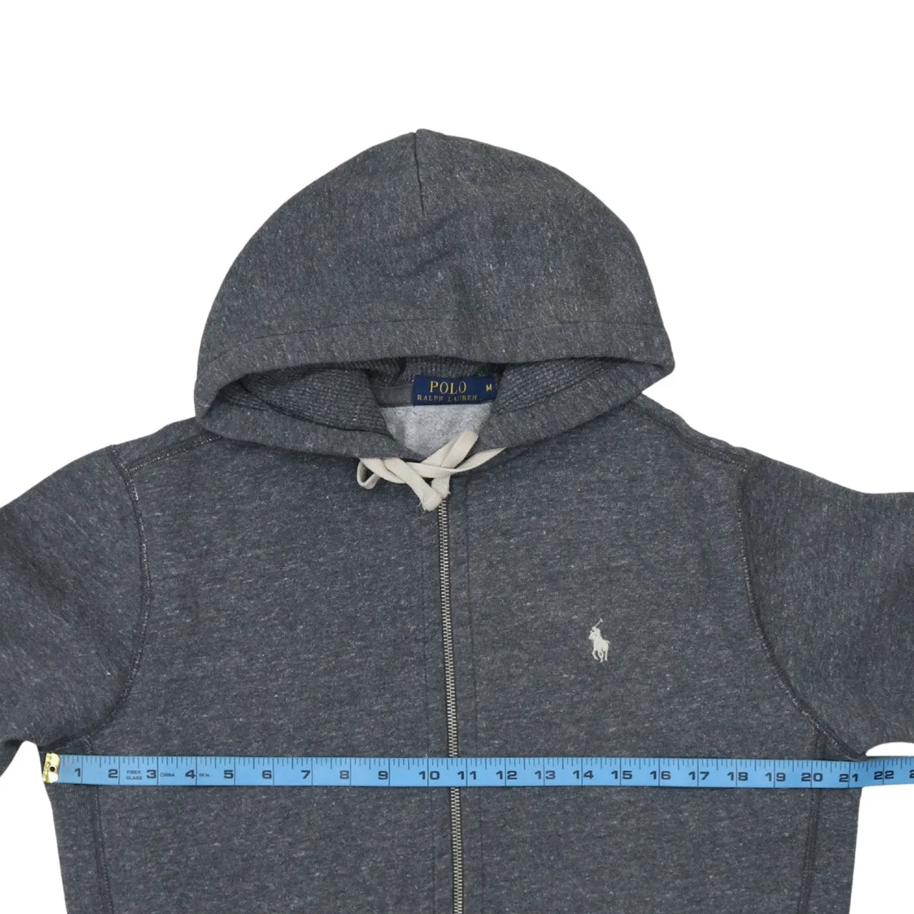 Polo Ralph Lauren Charcoal Grey Hoodie Women’s Medium Zip Embroidered Pony Logo Pockets Sweatshirt sold by Vintage Club product image thumbnail 5