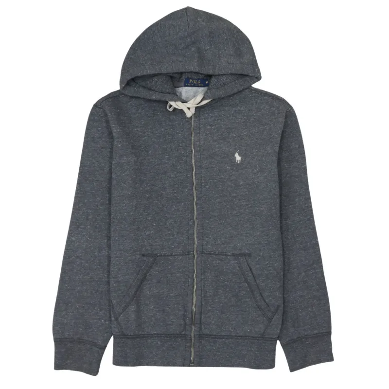 Polo Ralph Lauren Charcoal Grey Hoodie Women’s Medium Zip Embroidered Pony Logo Pockets Sweatshirt made by Polo by Ralph Lauren