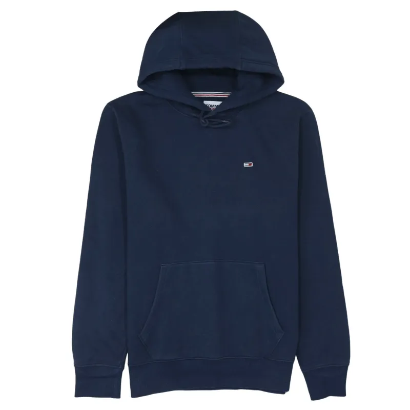 Tommy Jeans Navy Blue Hoodie Men's Medium Embroidered Flag Logo Front Pocket Pullover Sweatshirt sold by Vintage Club