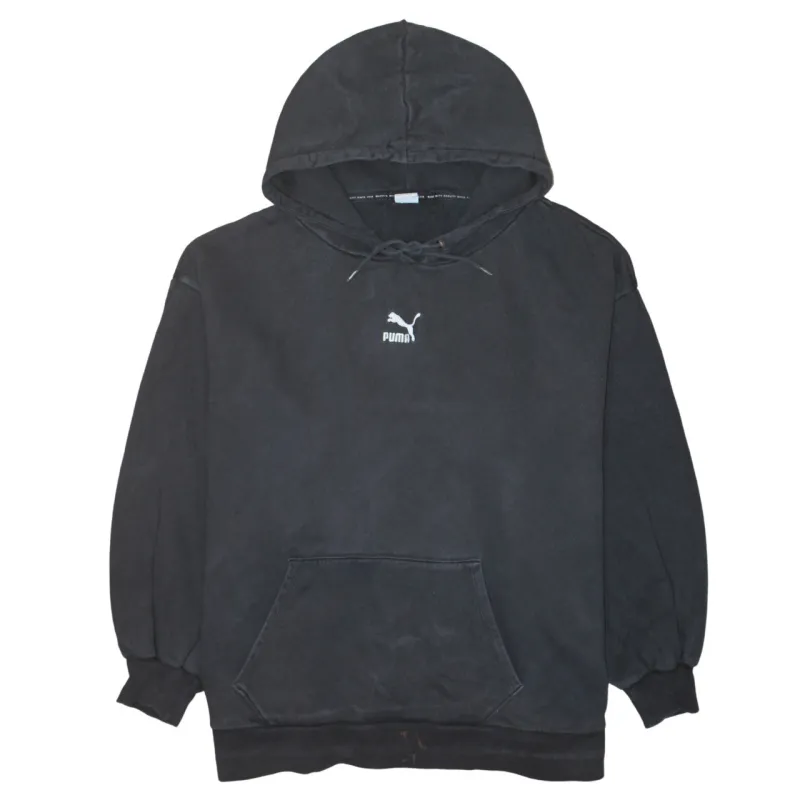Puma Faded Black Hoodie Men’s XLarge Embroidered Chest Logo Front Pocket Pullover Sweatshirt sold by Vintage Club