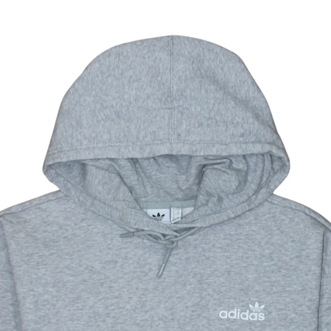 Adidas Grey Hoodie Women’s XSmall Printed Trefoil Logo Pullover Fleece Sweatshirt Top sold by Vintage Club product image thumbnail 3