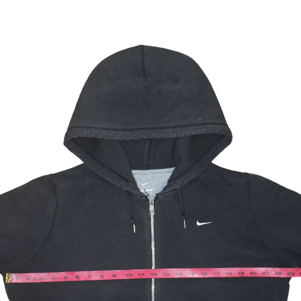 Nike Black Full Zip Hoodie Women’s XLarge Embroidered Swoosh Split Pocket Fleece Top sold by Vintage Club product image thumbnail 5