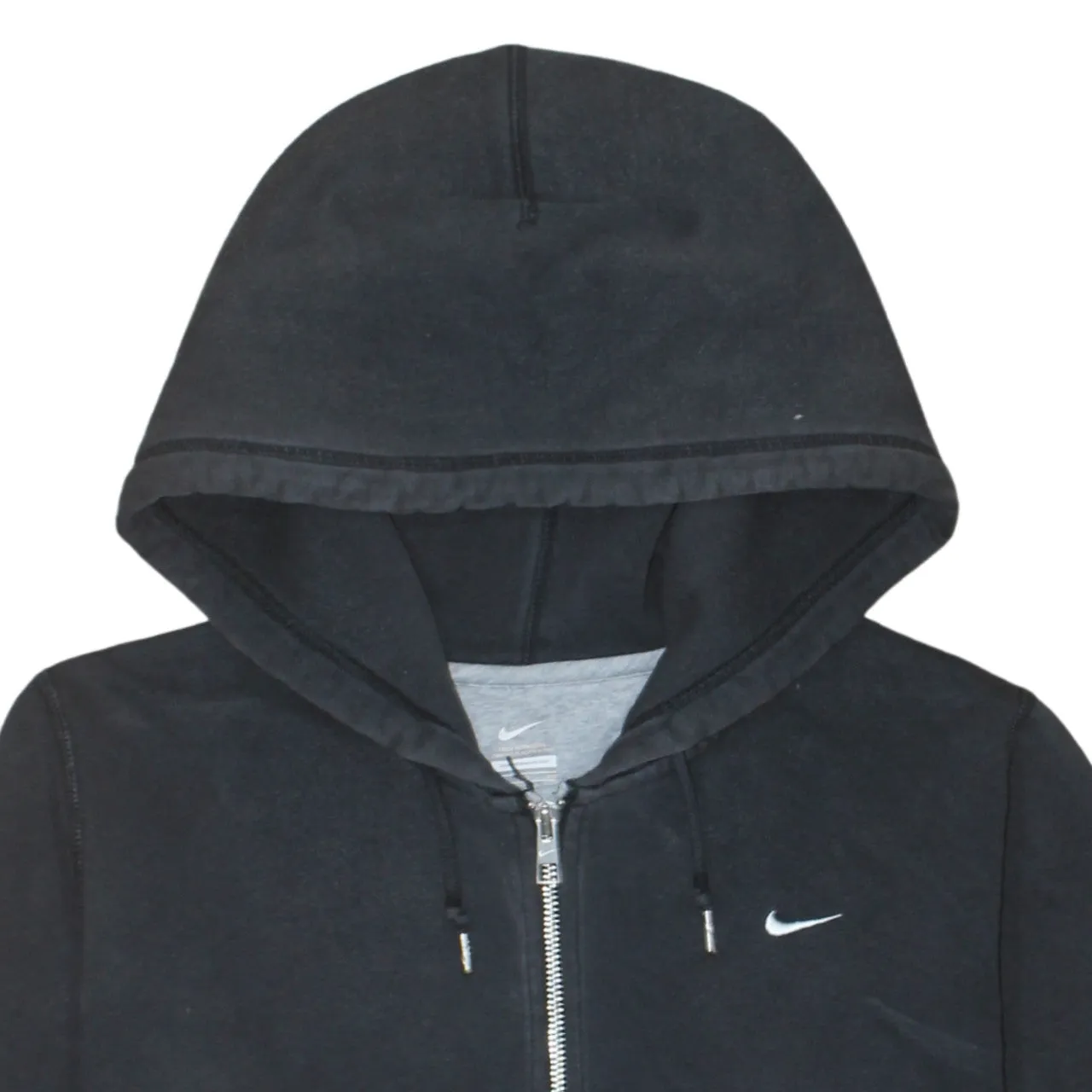 Nike Black Full Zip Hoodie Women’s XLarge Embroidered Swoosh Split Pocket Fleece Top sold by Vintage Club product image thumbnail 3