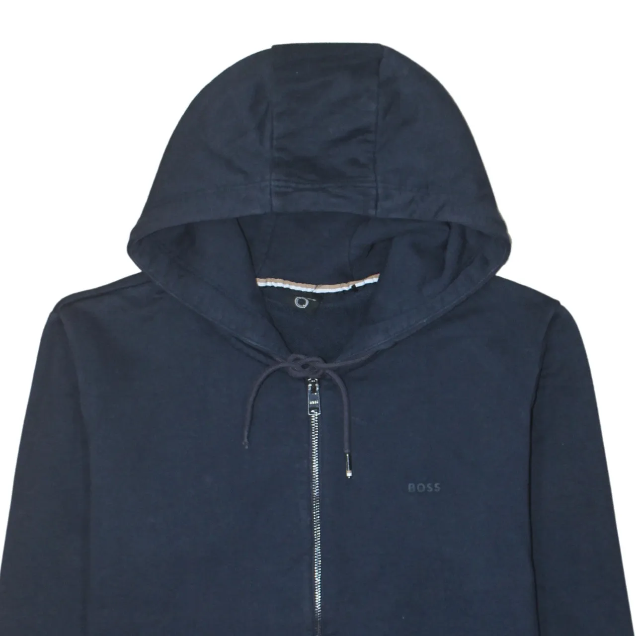 HUGO BOSS Navy Blue Hoodie Women’s Large Full Zip Embroidered Chest Logo Pockets Sweatshirt sold by Vintage Club product image thumbnail 3