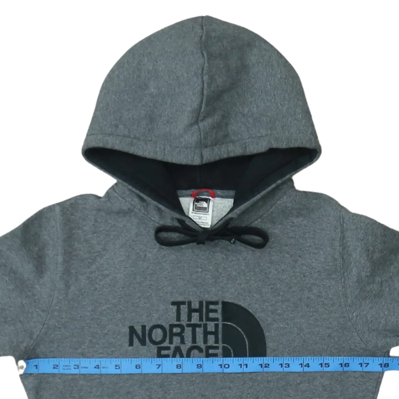 The North Face Grey Hoodie Women’s Small Printed Chest Logo Front Pocket Pullover Sweatshirt sold by Vintage Club product image thumbnail 5