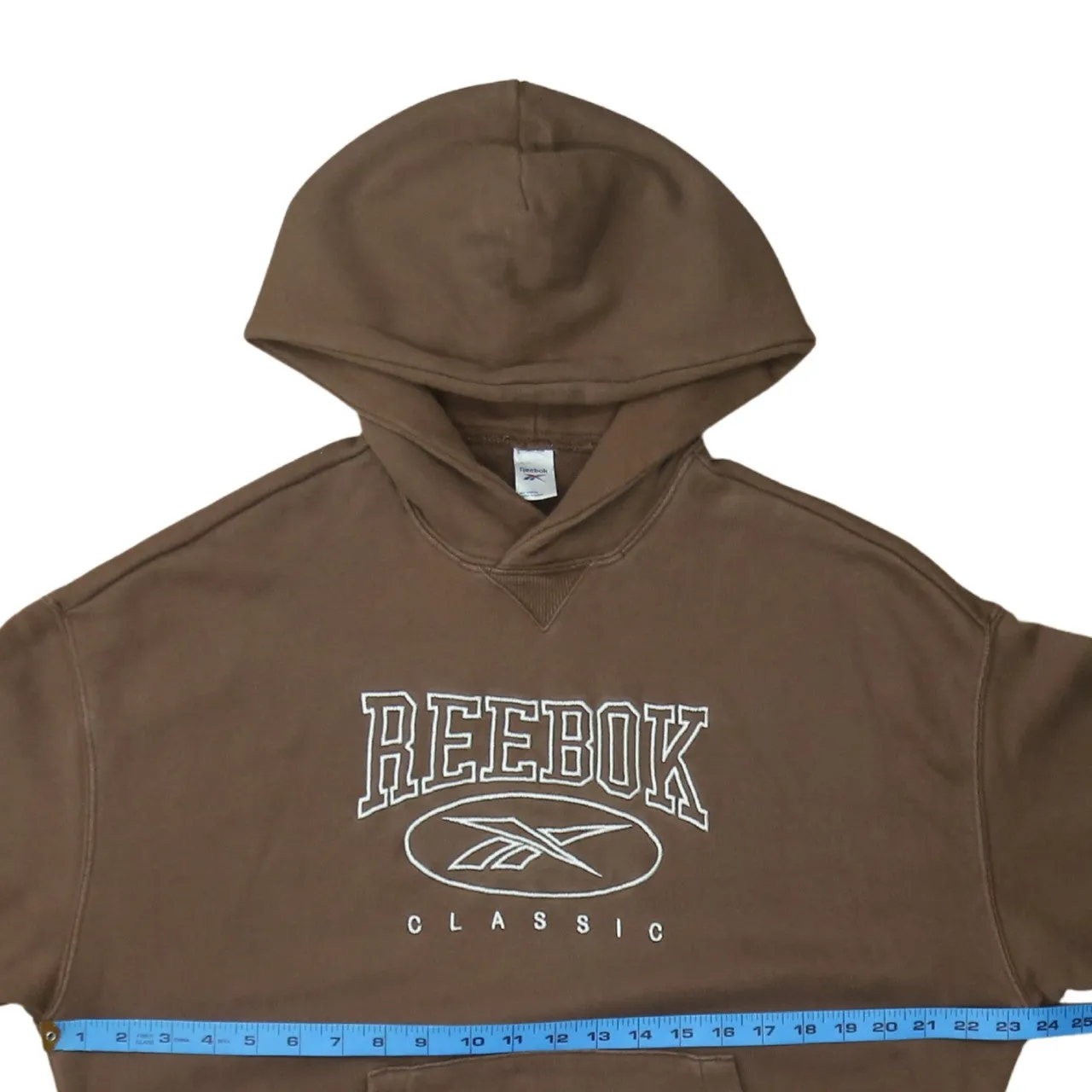 Reebok Brown Hoodie Men’s Medium Printed Classic Logo Front Pocket Pullover Sweatshirt sold by Vintage Club product image thumbnail 5