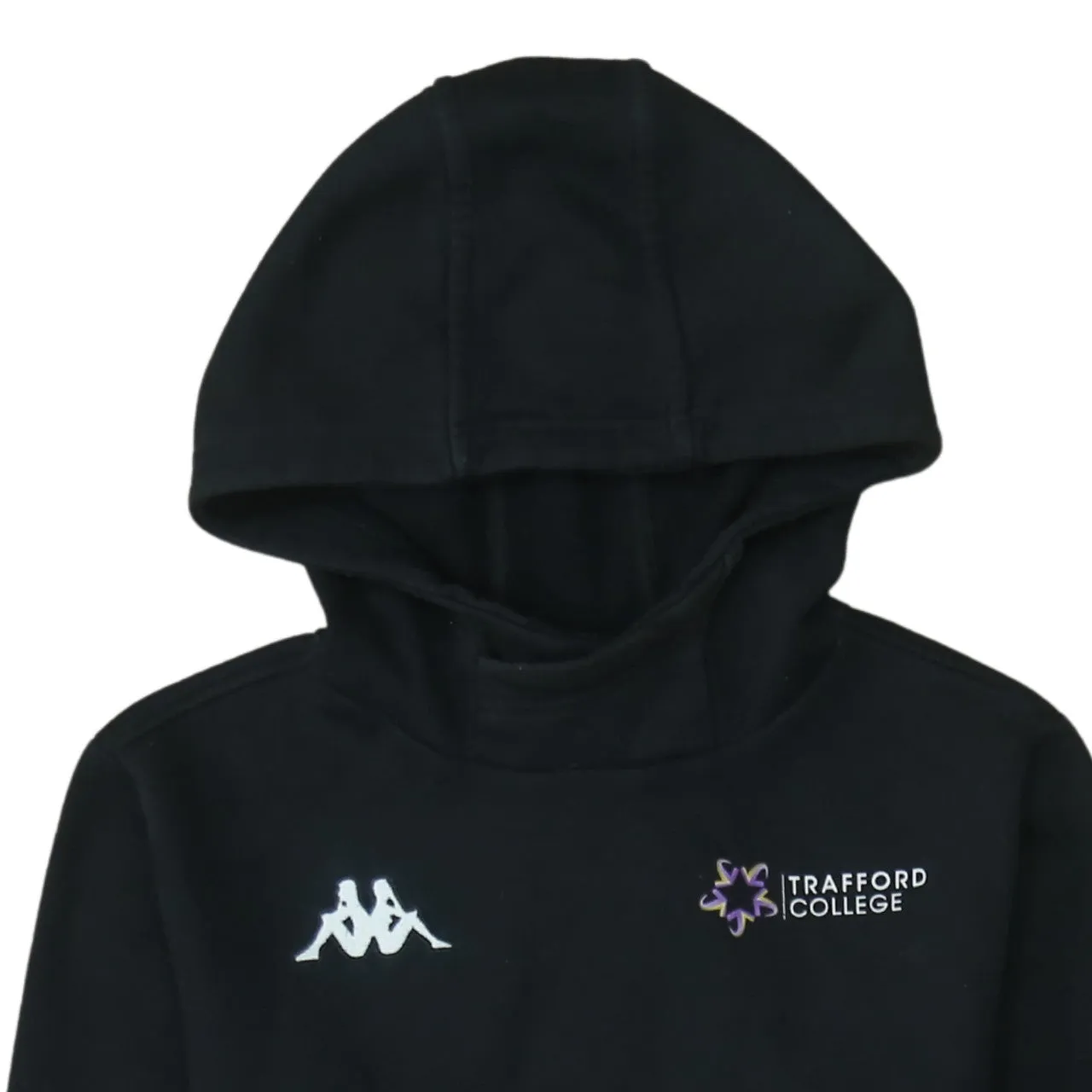 Kappa Black Hoodie Men's Small Embroidered Logos Trafford College Fleece Pullover Sweatshirt sold by Vintage Club product image thumbnail 3