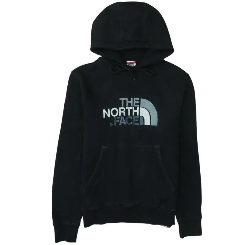 The North Face Black Hoodie Men's Small Printed Front Logo Drawstring Hood Pullover Sweatshirt made by The North Face