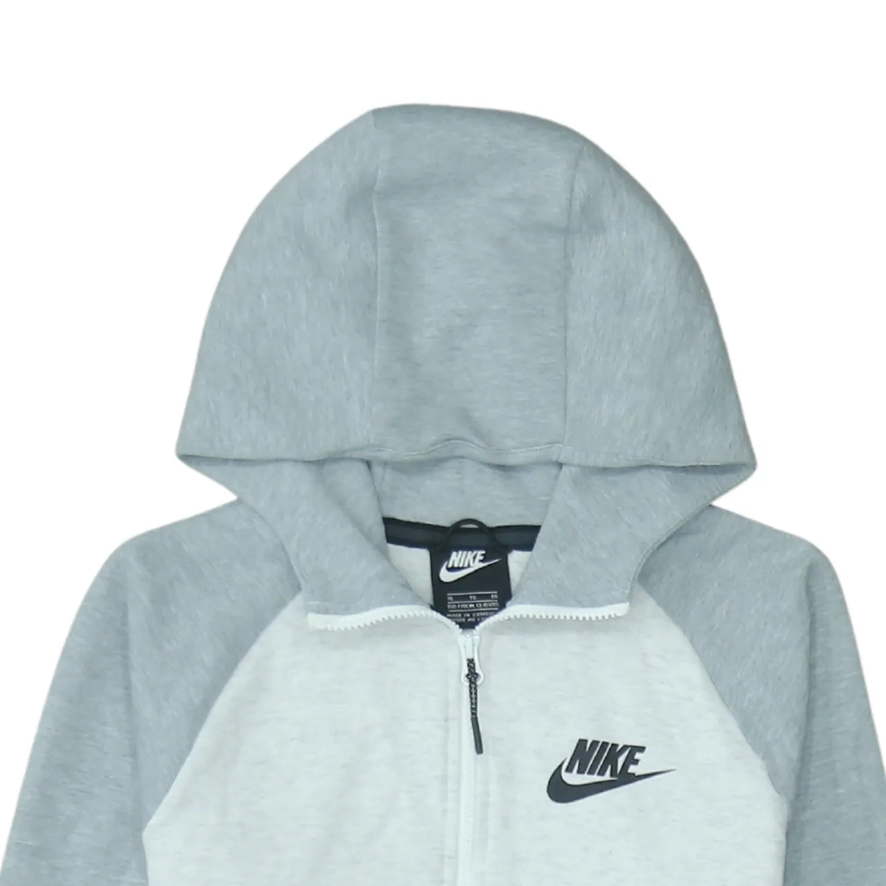 Nike Light Grey Full Zip Hoodie Women’s XLarge Embroidered Swoosh Logo Split Pockets Sweatshirt sold by Vintage Club product image thumbnail 3