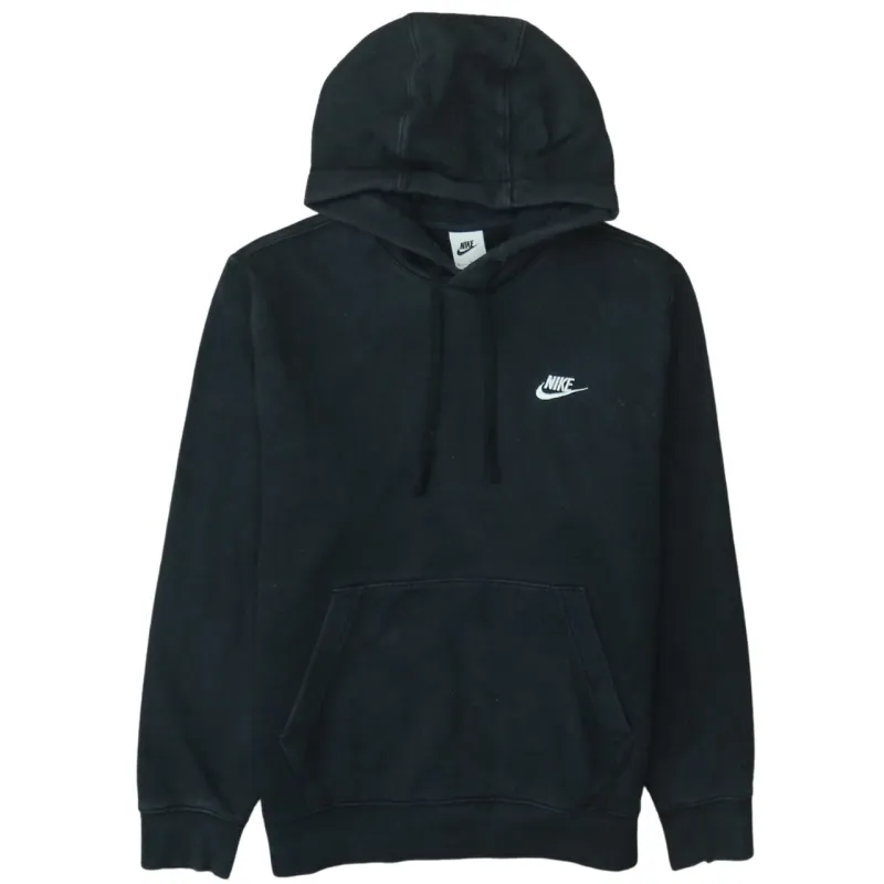 Nike Black Pullover Hoodie Men’s Small Embroidered Swoosh Logo Front Pocket Sweatshirt sold by Vintage Club