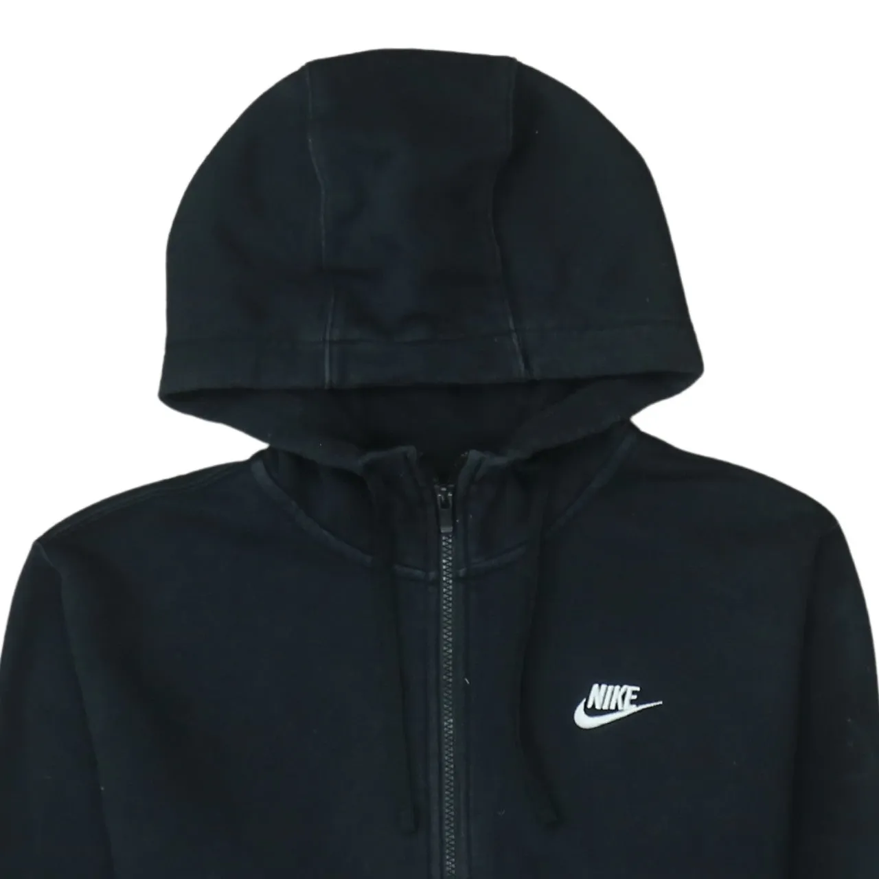 Nike Black Full Zip Hoodie Men's Small Embroidered Swoosh Logo Split Pocket Sweatshirt sold by Vintage Club product image thumbnail 3