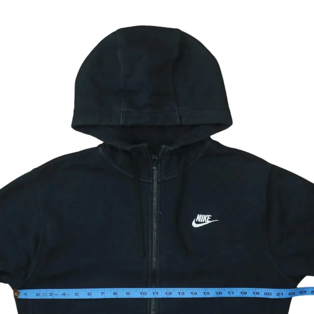Nike Black Full Zip Hoodie Men's Small Embroidered Swoosh Logo Split Pocket Sweatshirt sold by Vintage Club product image thumbnail 5