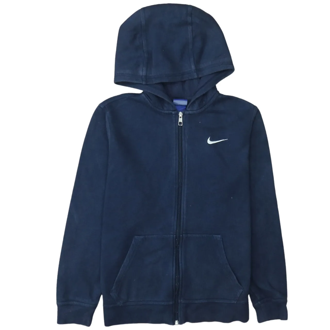 Nike Navy Blue Hoodie Women’s XLarge Full Zip Embroidered Swoosh Front Pockets Sweatshirt sold by Vintage Club