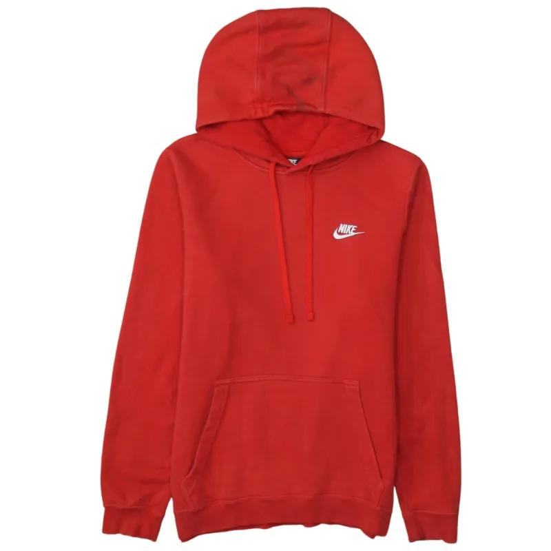 Nike Red Hoodie Men’s Small Embroidered Swoosh Logo Front Pocket Pullover Sweatshirt sold by Vintage Club