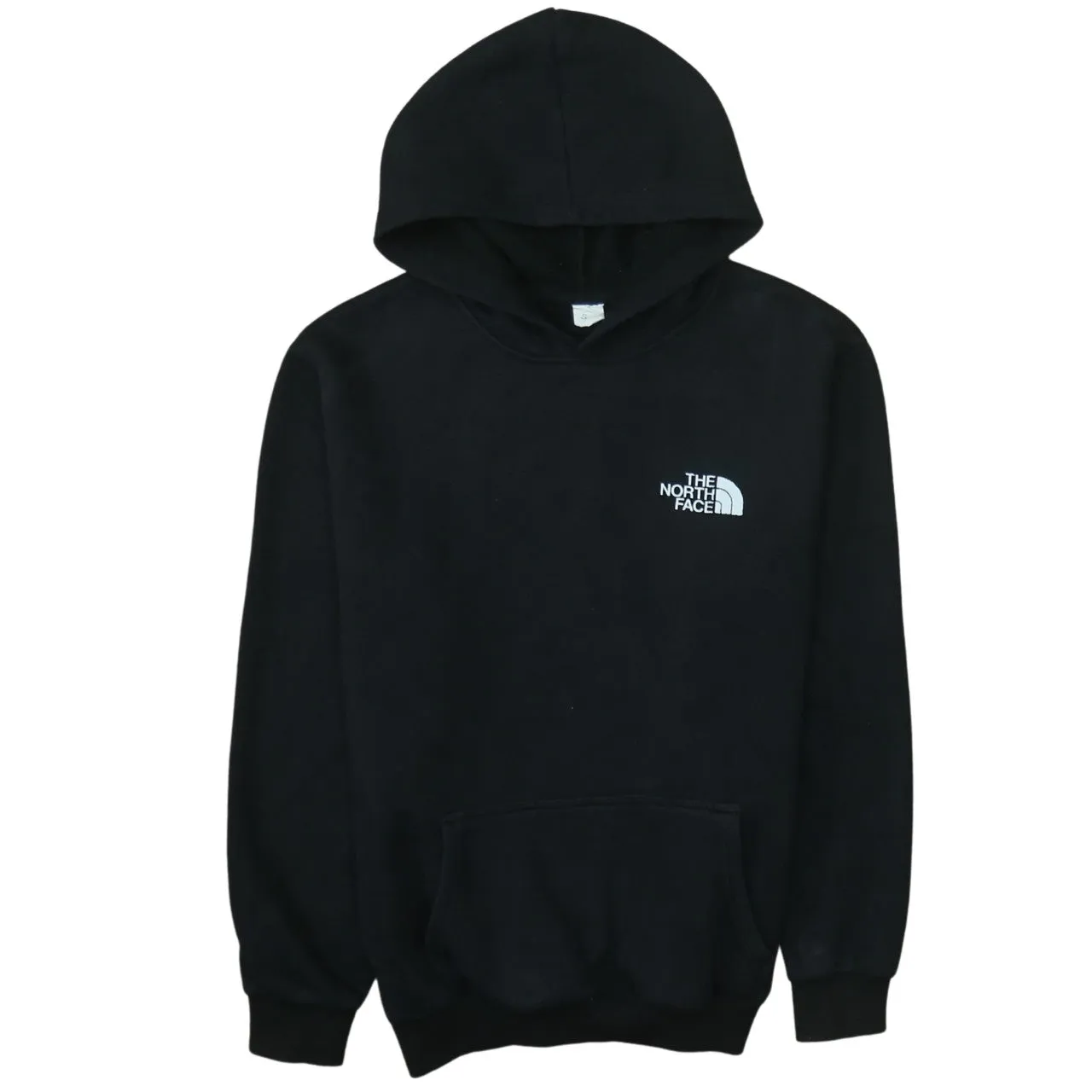The North Face Black Hoodie Men’s Small Embroidered Chest Logo Fleece Pullover Sweatshirt sold by Vintage Club