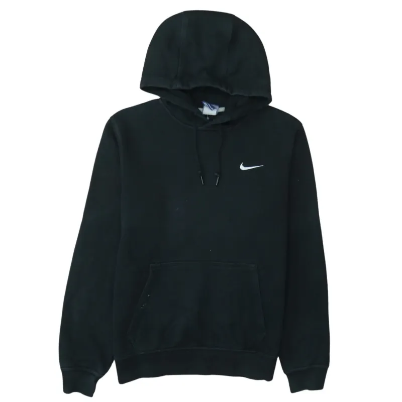 Nike Black Hoodie Men’s Medium Embroidered Swoosh Logo Front Pocket Pullover Sweatshirt sold by Vintage Club