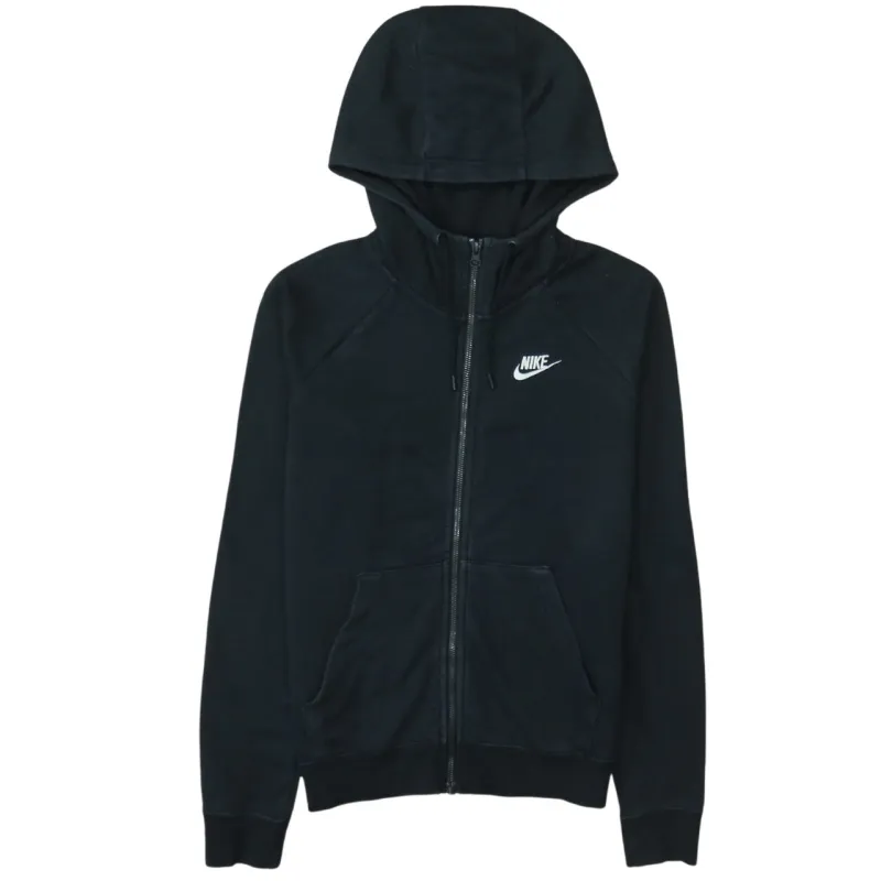 Nike Black Full Zip Hoodie Men’s XSmall Embroidered Swoosh Split Pocket Sweatshirt Jacket sold by Vintage Club