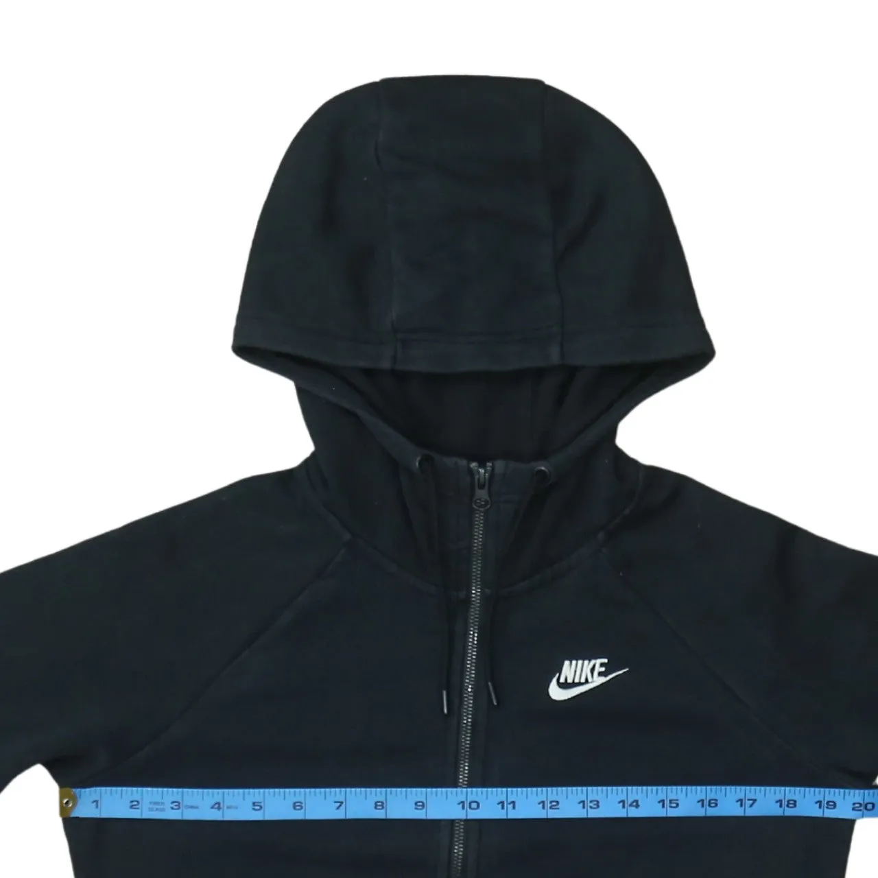Nike Black Full Zip Hoodie Men’s XSmall Embroidered Swoosh Split Pocket Sweatshirt Jacket sold by Vintage Club product image thumbnail 5
