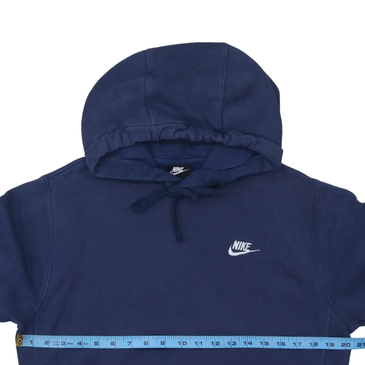 Nike Navy Blue Hoodie Men's Small Embroidered Swoosh Logo Front Pocket Pullover Sweatshirt sold by Vintage Club product image thumbnail 5