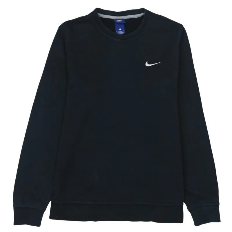 Nike Black Sweatshirt Women's Large Embroidered Swoosh Logo Crewneck Pullover Top made by Nike