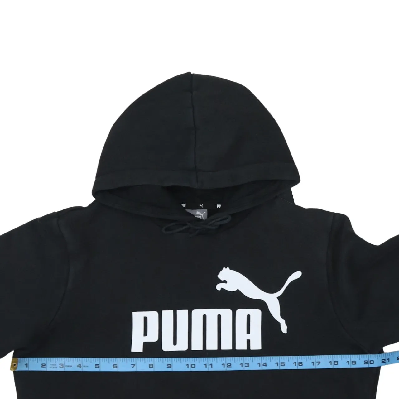 Puma Black Hoodie Men's Small Printed Logo Drawstring Hood Front Pouch Pullover Sweatshirt sold by Vintage Club product image thumbnail 5