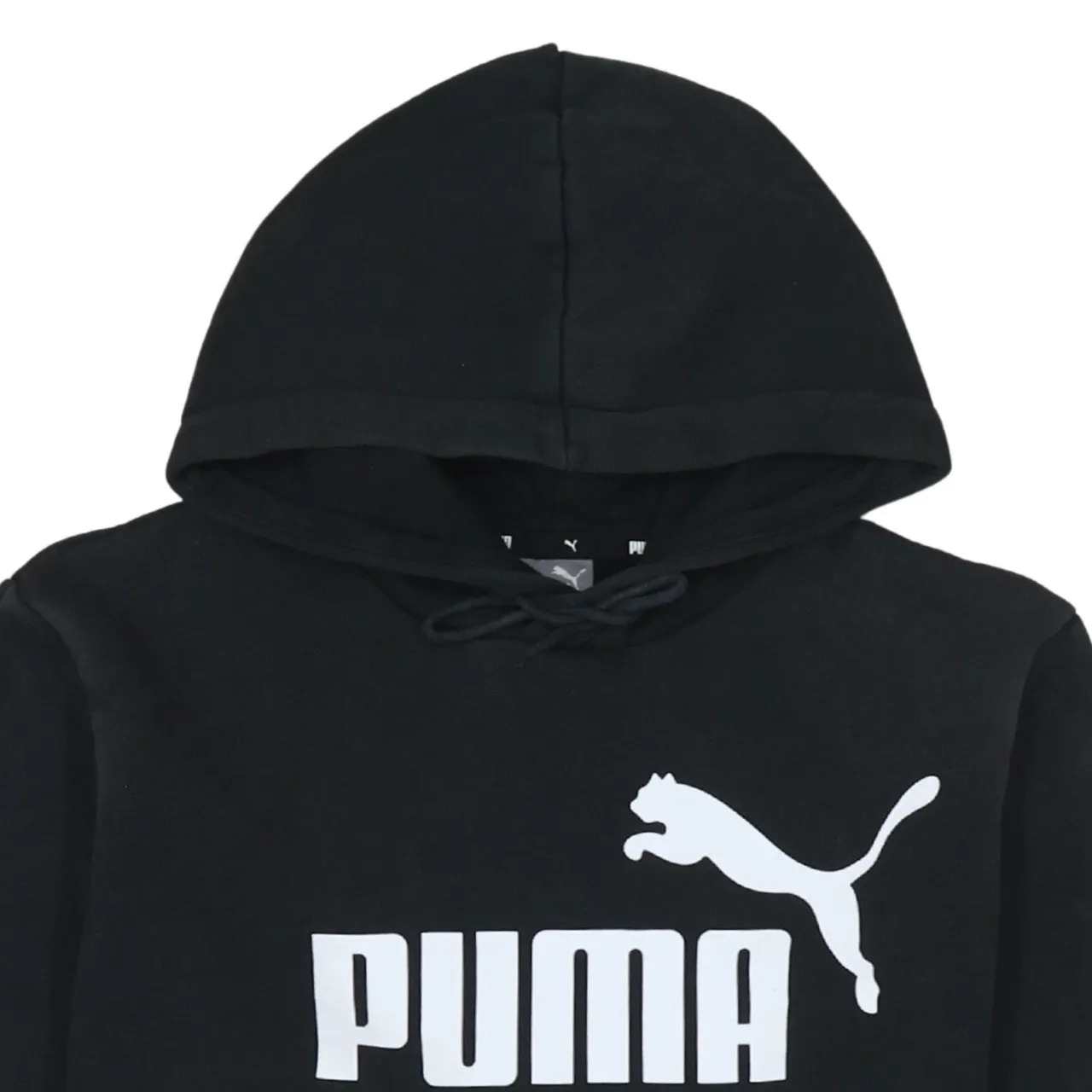Puma Black Hoodie Men's Small Printed Logo Drawstring Hood Front Pouch Pullover Sweatshirt sold by Vintage Club product image thumbnail 3