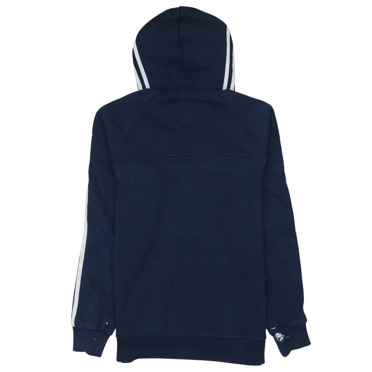 Adidas Navy Blue Hoodie Men's Small Three Stripe Sleeves Embroidered Logo Pullover Sweatshirt sold by Vintage Club product image thumbnail 2