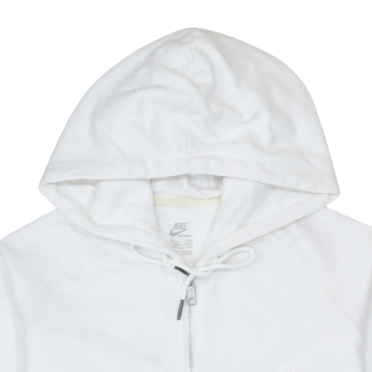 Nike White Full Zip Hoodie Women’s XLarge Embroidered Swoosh Split Hem Pocket Sweatshirt sold by Vintage Club product image thumbnail 3