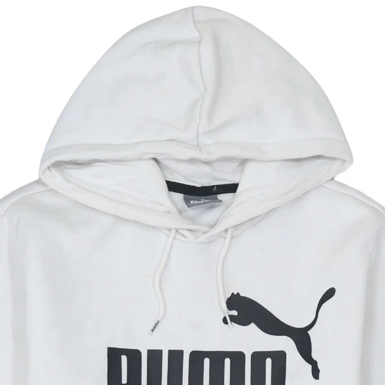 Puma White Hoodie Men's Small Printed Logo Front Pocket Pullover Sweatshirt sold by Vintage Club product image thumbnail 3