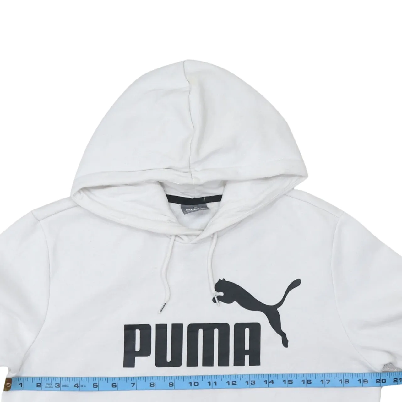 Puma White Hoodie Men's Small Printed Logo Front Pocket Pullover Sweatshirt sold by Vintage Club product image thumbnail 5